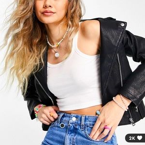 TOPSHOP faux leather jacket